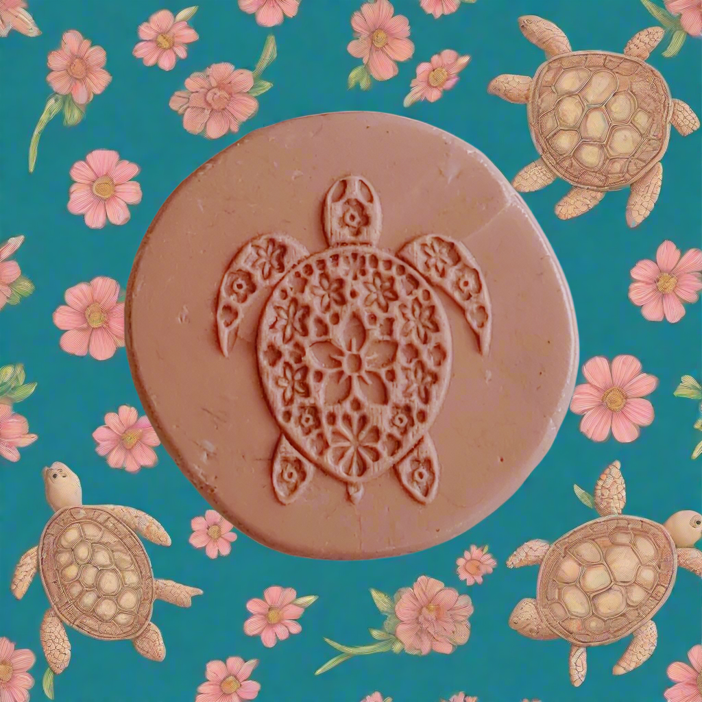 Turtle debossed in silly putty Using a embossed texture mat. This will give you an idea of what it will look like on metal clay or polymer clay.