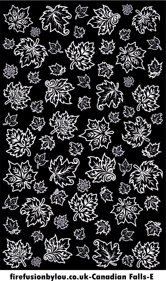 A embossed texture mat of leaves. This picture shows the texture mat pattern in black and white for use on metal clay or polymer clay.