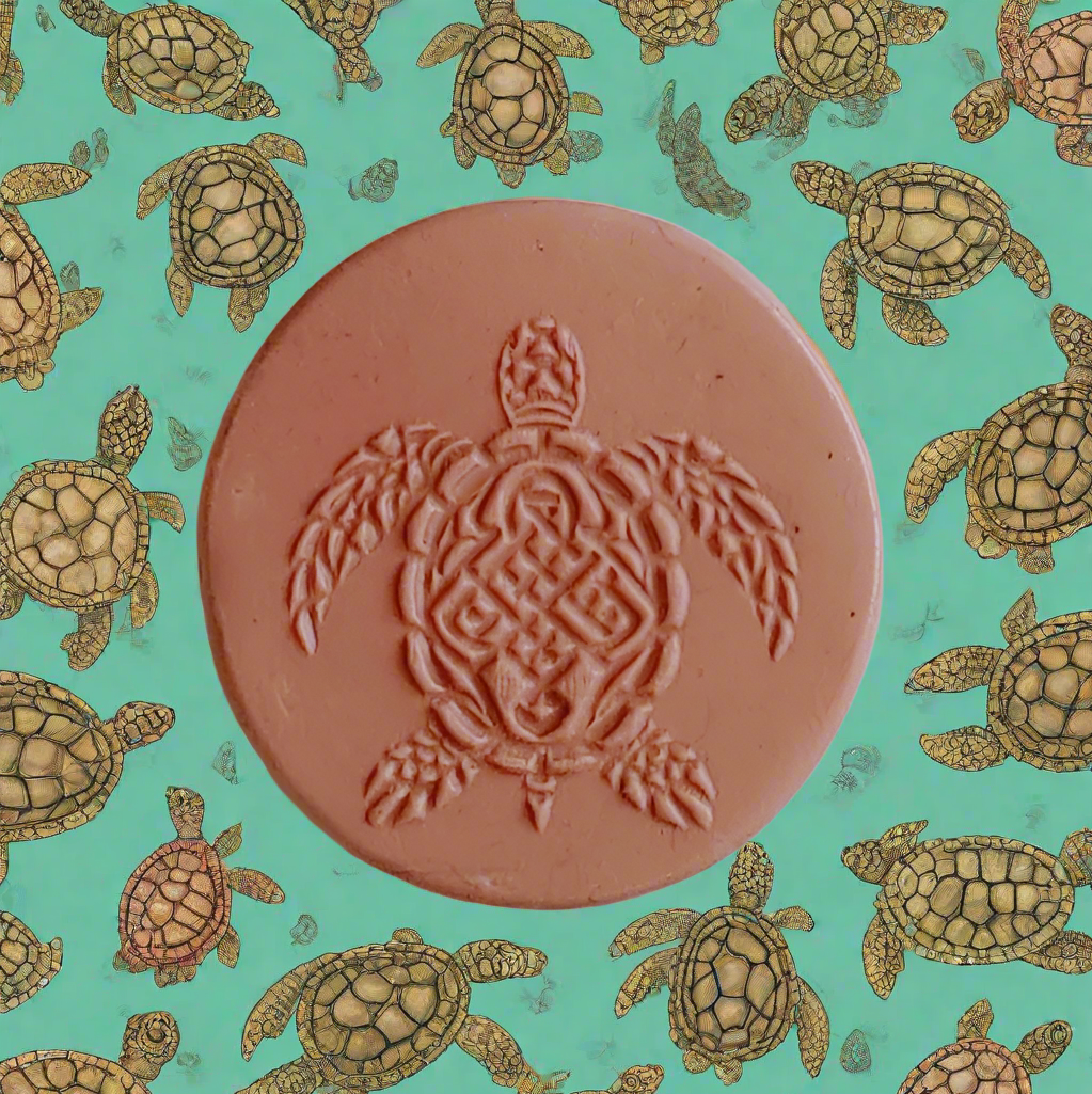 Turtle embossed in silly putty Using a debossed texture mat. This will give you an idea of what it will look like on metal clay or polymer clay.