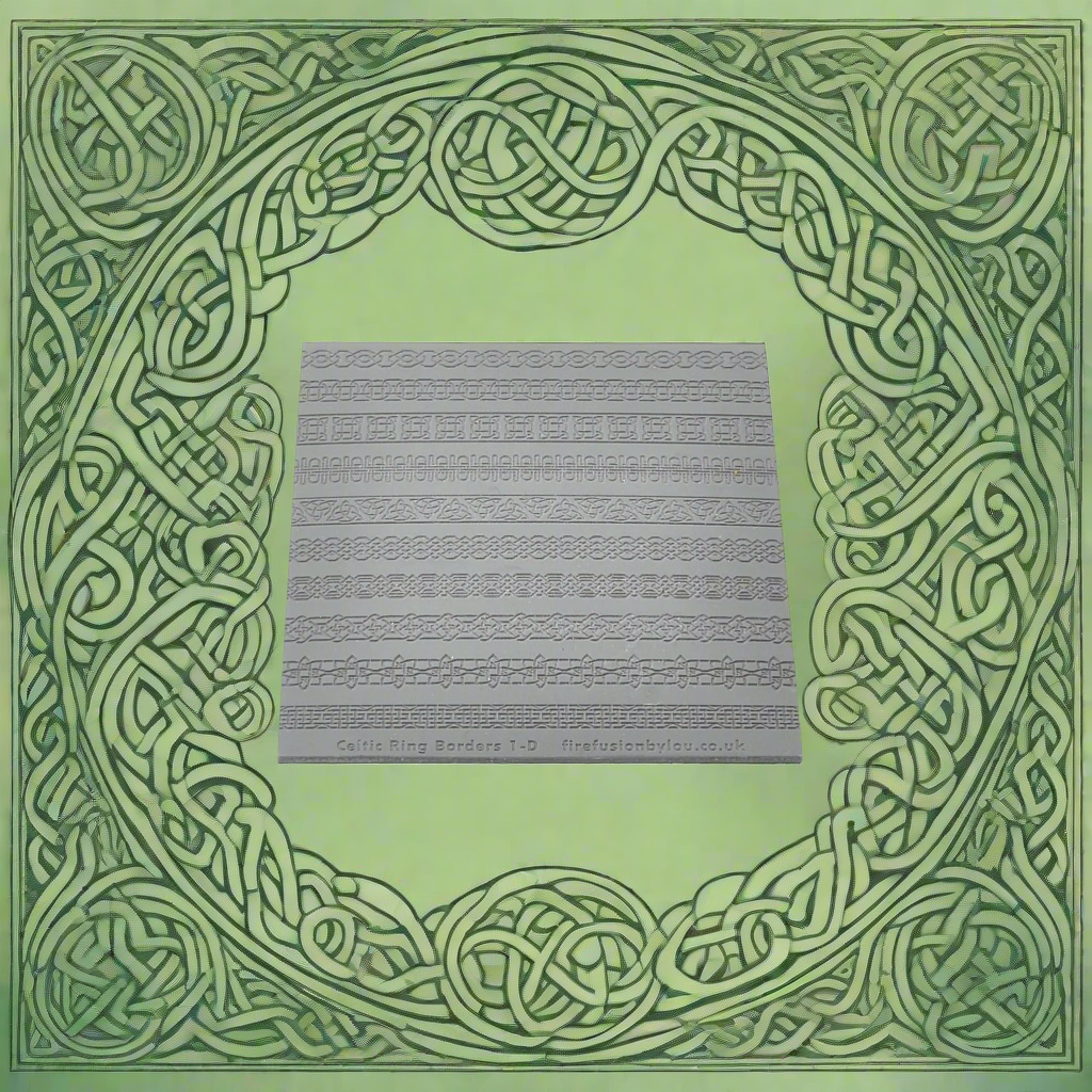 A Scottish Celtic debossed texture mat in grey material. This texture mat will give you an embossed effect on metal clay or polymer clay.