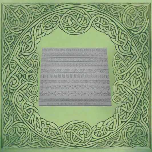 A Scottish Celtic debossed texture mat in grey material. This texture mat will give you an embossed effect on metal clay or polymer clay.