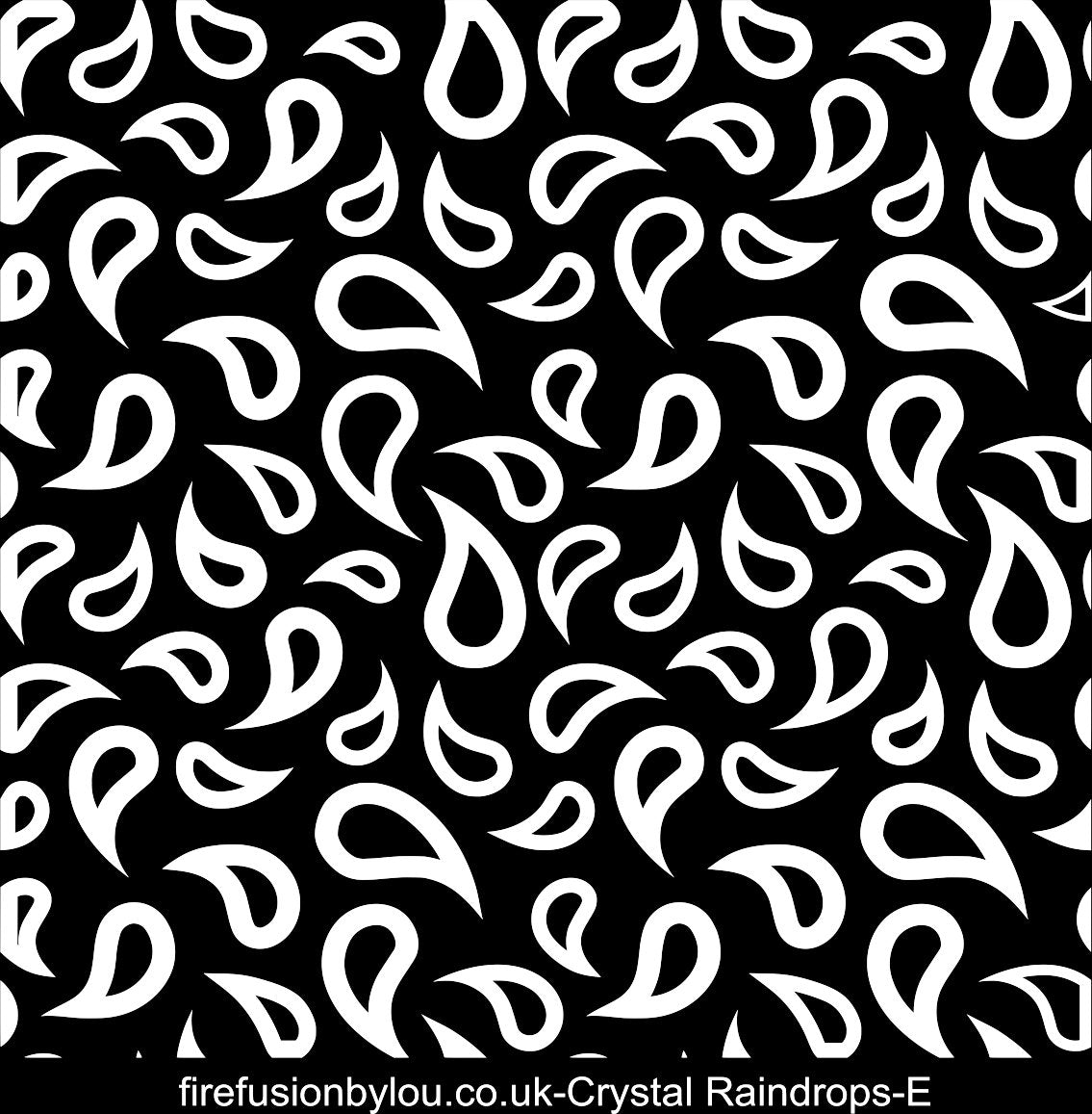 A raindrop pattern embossed texture mat in grey material. This picture shows the texture mat pattern in black and white for use on metal clay or polymer clay.