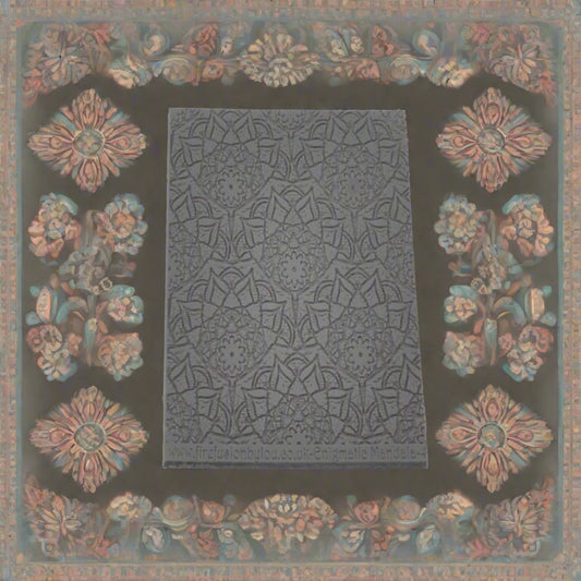 A debossed texture mat with a lacey flowery mandala design. Use to make an impression on metal clay and polymer clay.