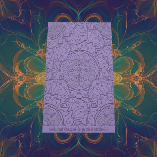A debossed texture mat with a flowery mandala design. Use to make an impression on metal clay and polymer clay.