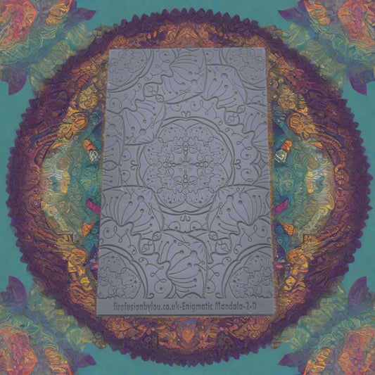 A debossed texture mat with a flowery mandala design. Use to make an impression on metal clay and polymer clay.