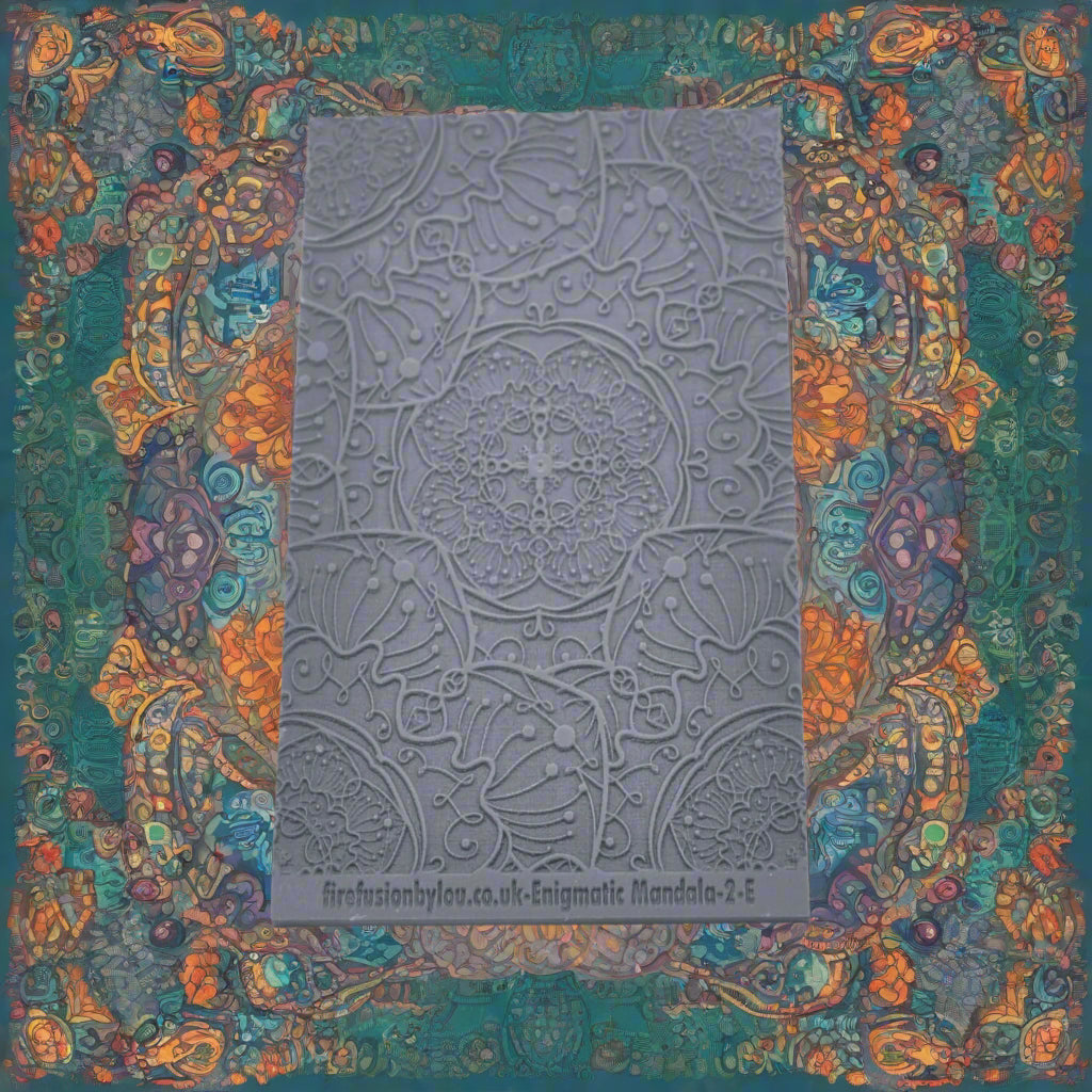 A embossed texture mat with a flowery mandala design. Use to make an impression on metal clay and polymer clay.