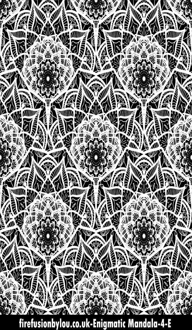 An embossed texture mat of intricate lacey flowers repeat pattern. This picture shows the texture mat pattern in black and white for use on metal clay or polymer clay.