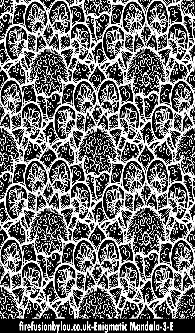 An embossed texture mat of intricate flowers repeat pattern. This picture shows the texture mat pattern in black and white for use on metal clay or polymer clay.