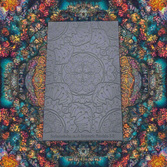 A debossed texture mat of intricate flowers and dots repeat pattern. Embossed design for use on metal clay or polymer clay.