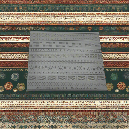 A pattern debossed texture mat in grey material. This texture mat will give you an embossed effect on metal clay or polymer clay.