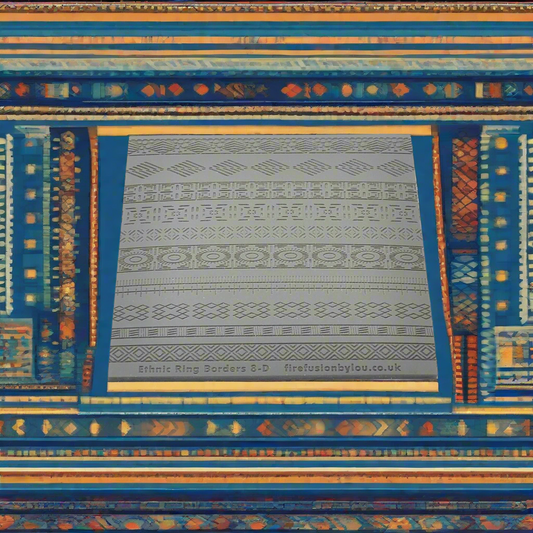 A ethnic pattern debossed texture mat in grey material. This texture mat will give you an embossed effect on metal clay or polymer clay.