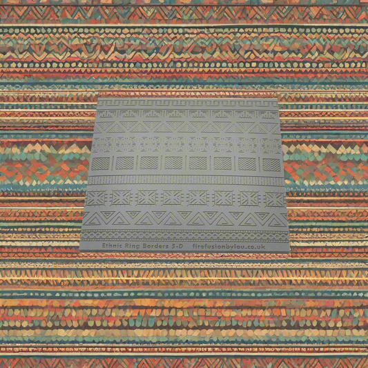 A ethnic pattern debossed texture mat in grey material. This texture mat will give you an embossed effect on metal clay or polymer clay.