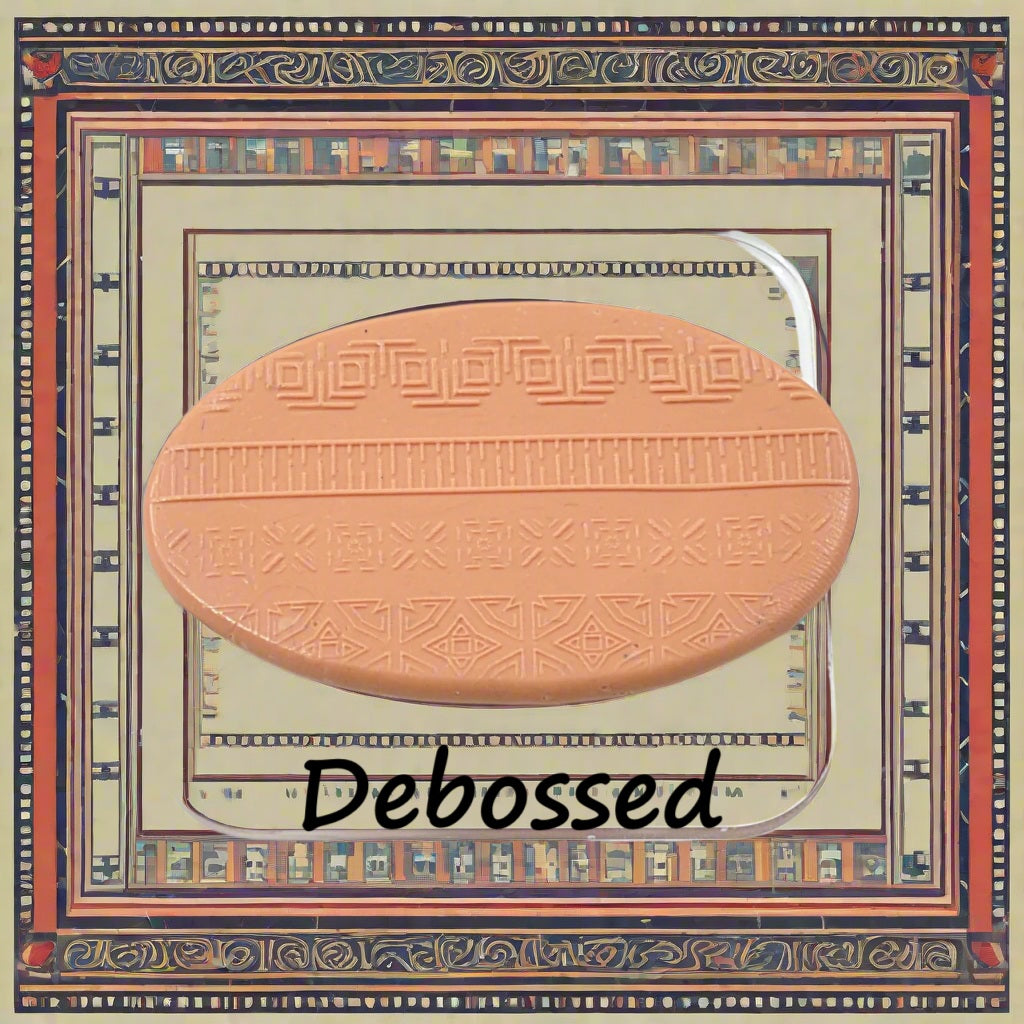 An ethnic pattern embossed in silly putty Using an ethnic design debossed texture mat in grey material. This will give you an idea of what it will look like on metal clay or polymer clay.