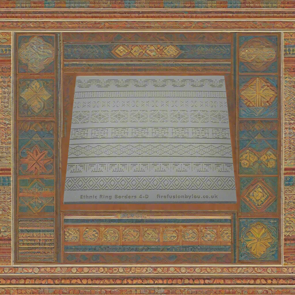 A ethnic pattern debossed texture mat in grey material. This texture mat will give you an embossed effect on metal clay or polymer clay.