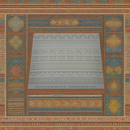 A ethnic pattern debossed texture mat in grey material. This texture mat will give you an embossed effect on metal clay or polymer clay.