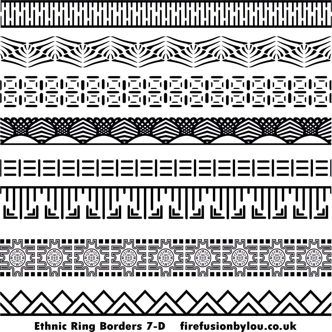 An ethnic pattern debossed texture mat in grey material. This picture shows the texture mat pattern in black and white for use on metal clay or polymer clay.