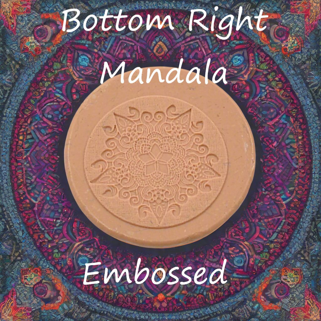 A mandala pattern debossed in silly putty using an embossed texture mat. This will give you an idea of what it will look like on metal clay or polymer clay.