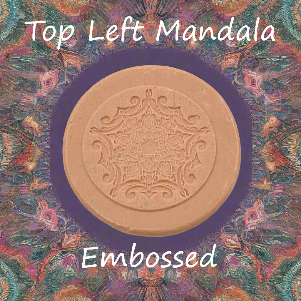 A mandala pattern debossed in silly putty using an embossed texture mat. This will give you an idea of what it will look like on metal clay or polymer clay.