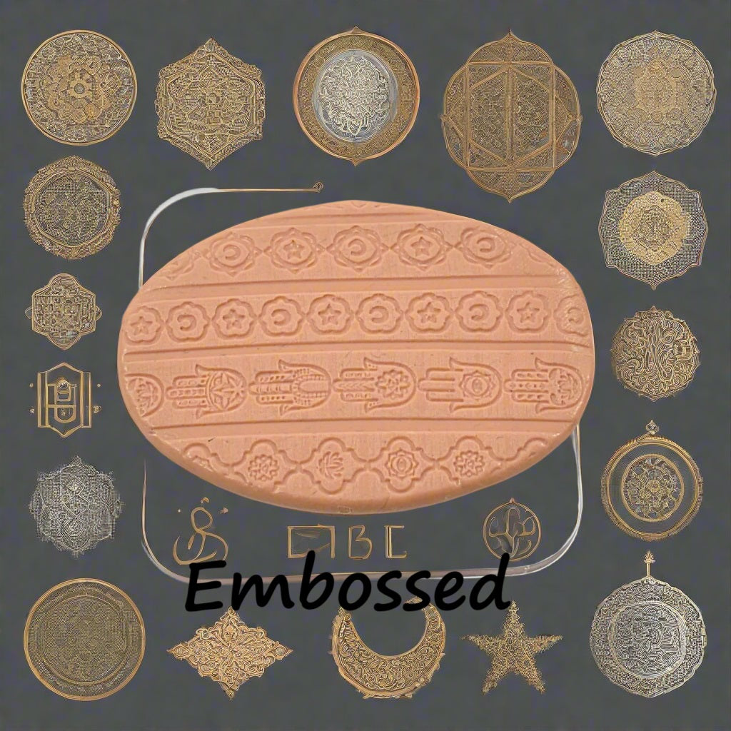 A pattern debossed in silly putty Using a patterned embossed texture mat in grey material. This will give you an idea of what it will look like on metal clay or polymer clay.