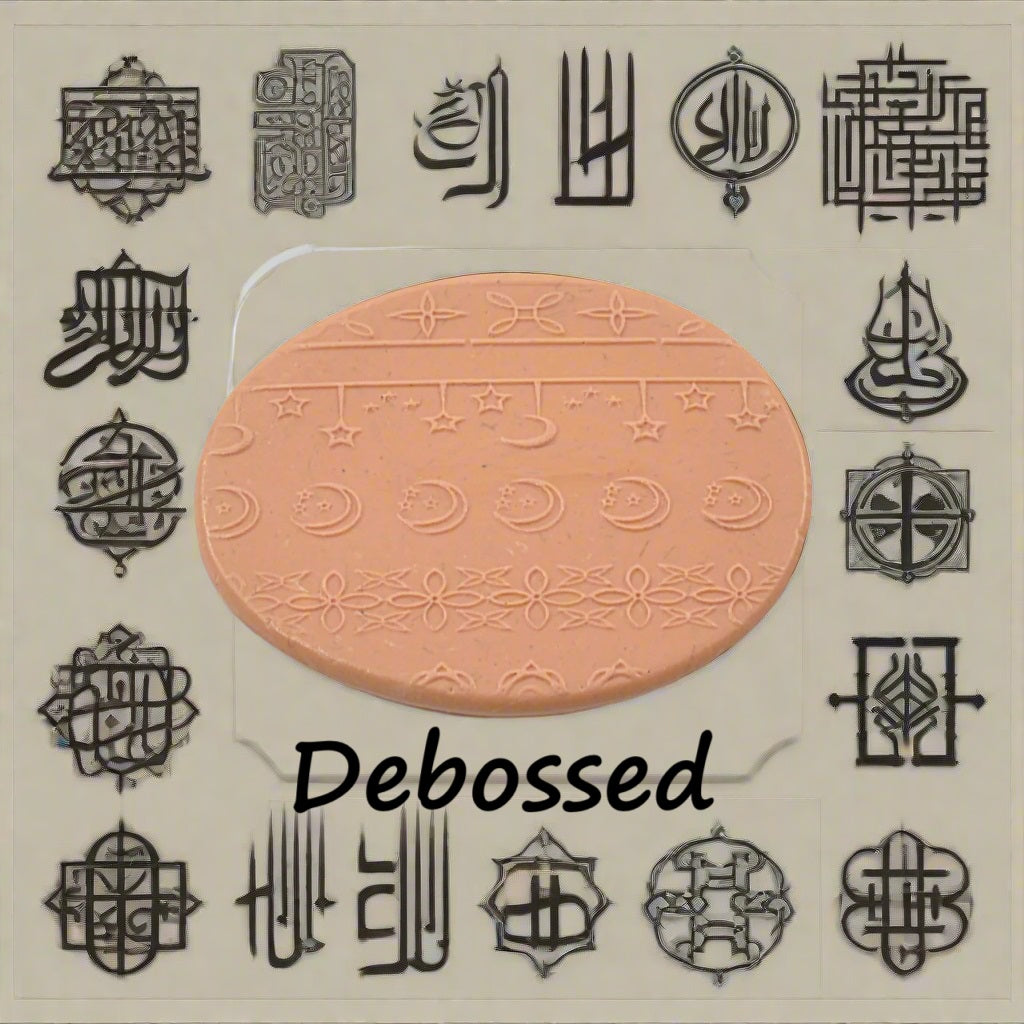 A pattern embossed in silly putty Using a patterned debossed texture mat in grey material. This will give you an idea of what it will look like on metal clay or polymer clay.