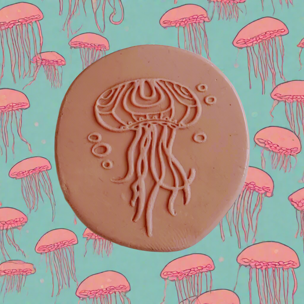 Jellyfish embossed in silly putty Using a debossed texture mat. This will give you an idea of what it will look like on metal clay or polymer clay.