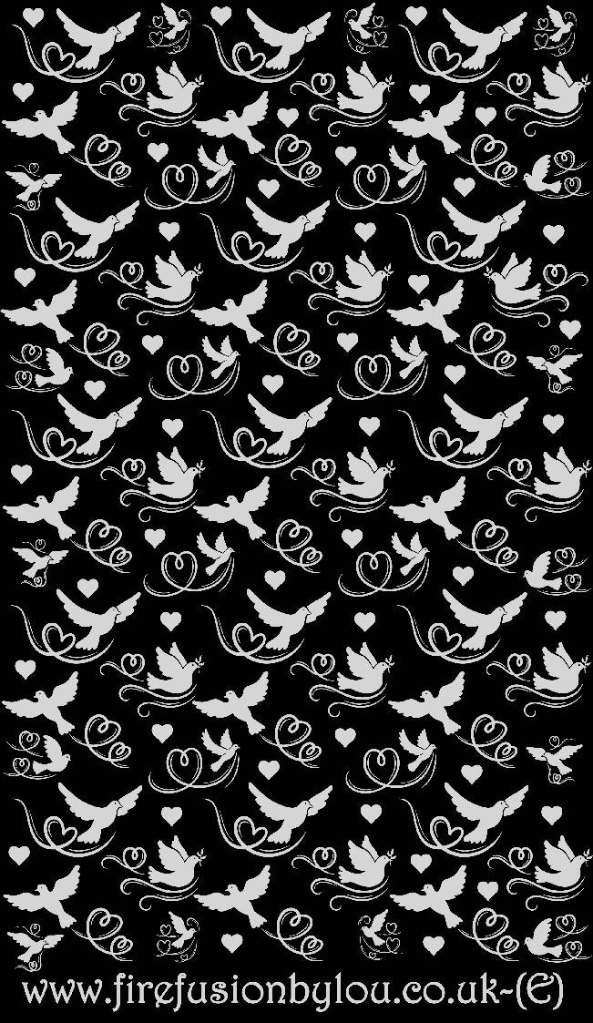 A pattern embossed texture mat in grey material. This picture shows the texture mat pattern in black and white for use on metal clay or polymer clay.