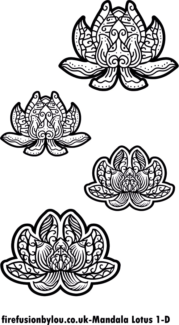 A debossed texture mat of an intricate lotus flower petals. This picture shows the texture mat pattern in black and white for use on metal clay or polymer clay.