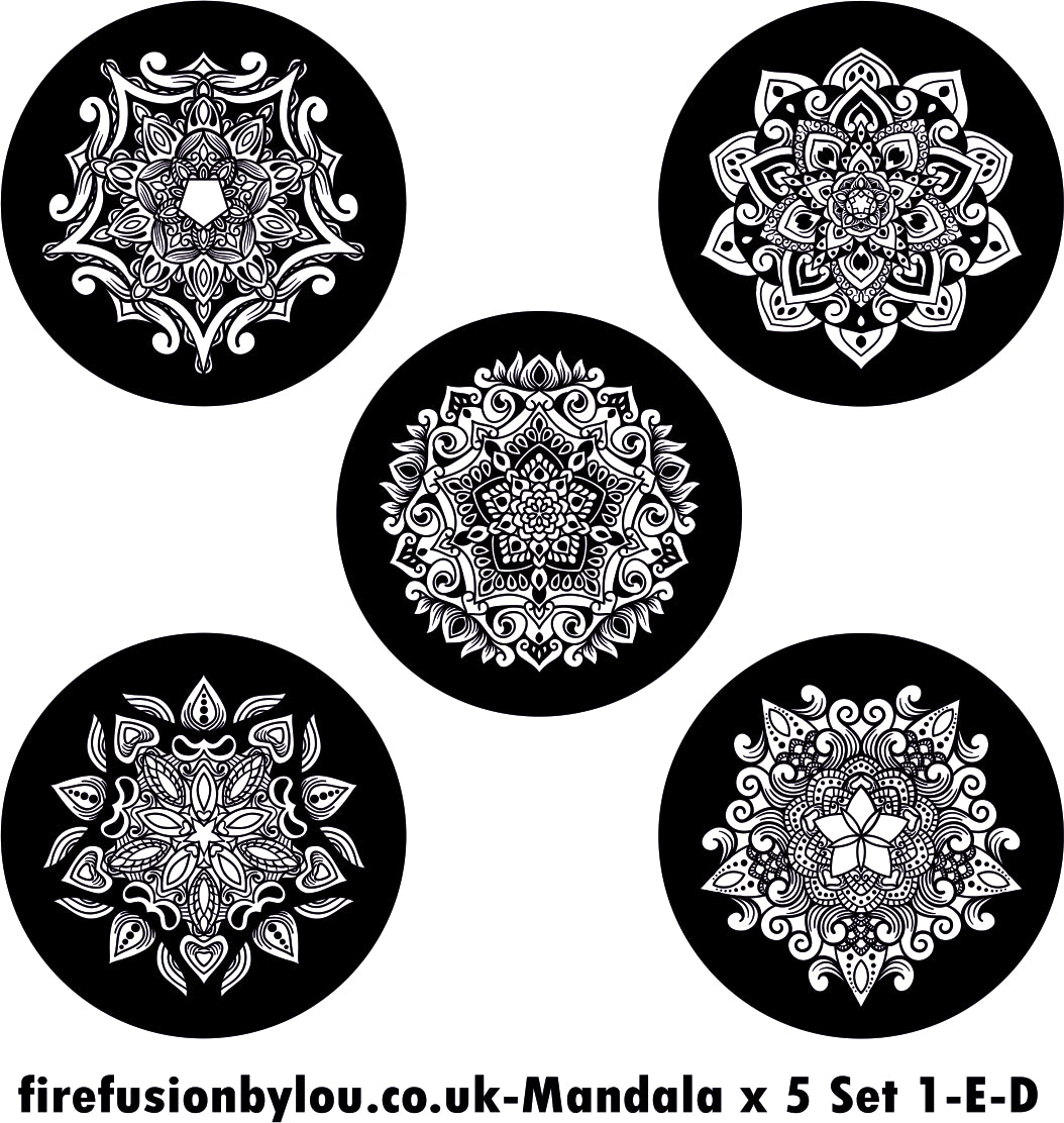 An embossed texture mat of intricate mandala. This picture shows the texture mat pattern in black and white for use on metal clay or polymer clay.