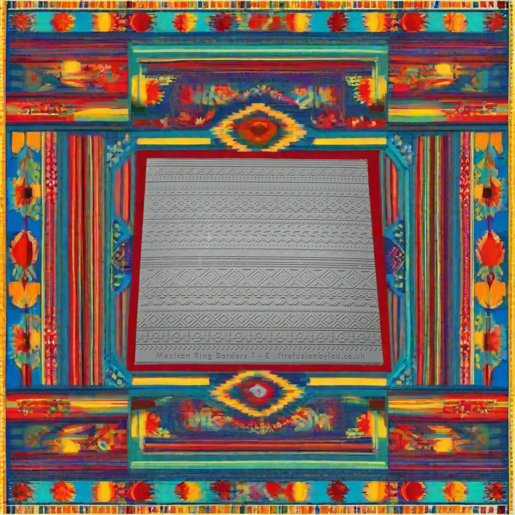 A Mexican patterned embossed texture mat in grey material. This texture mat will give you a debossed effect on metal clay or polymer clay.