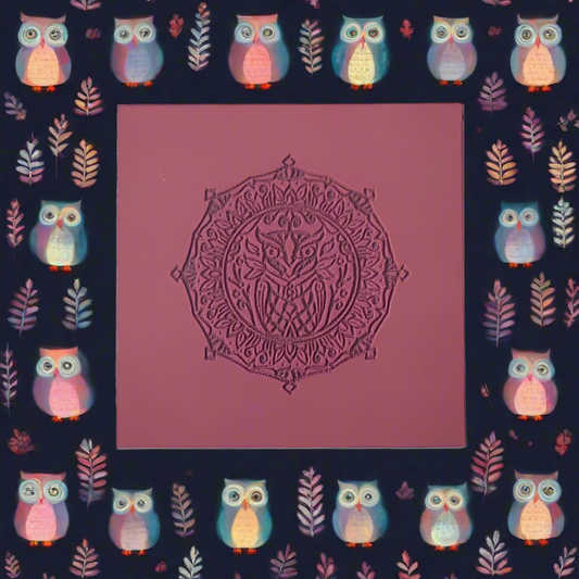 A texture tile of an owl. Use to make embossed impressions on metal clay such as Art Clay Silver and polymer clay.