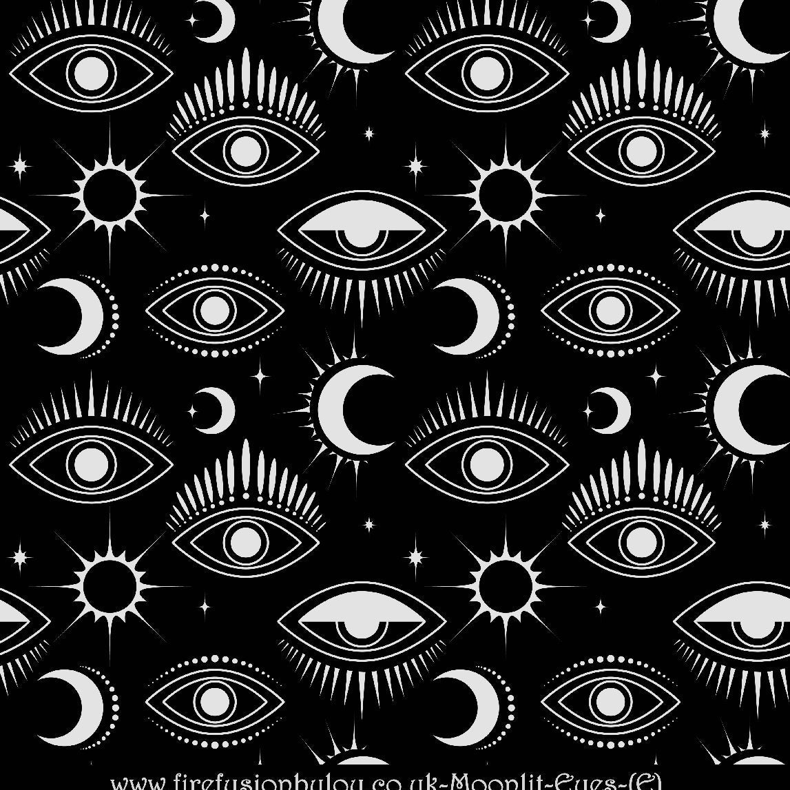 A mystical eye repeat pattern embossed texture mat. This picture shows the texture mat pattern in black and white for use on metal clay or polymer clay.