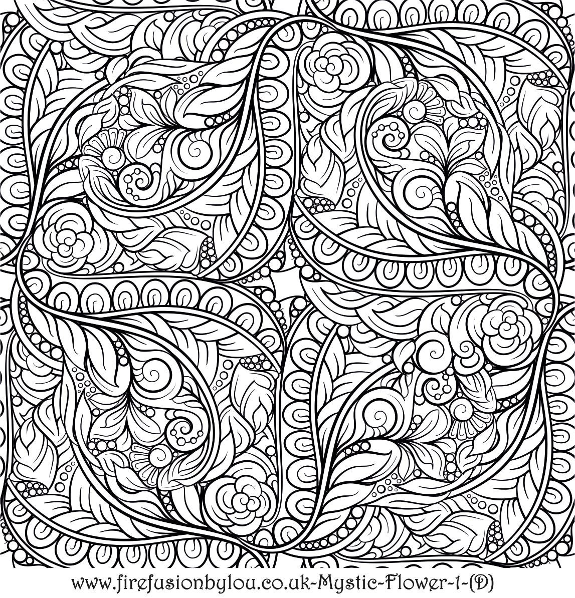 A debossed texture mat of mystic flowers. This picture shows the texture mat pattern in black and white for use on metal clay or polymer clay.