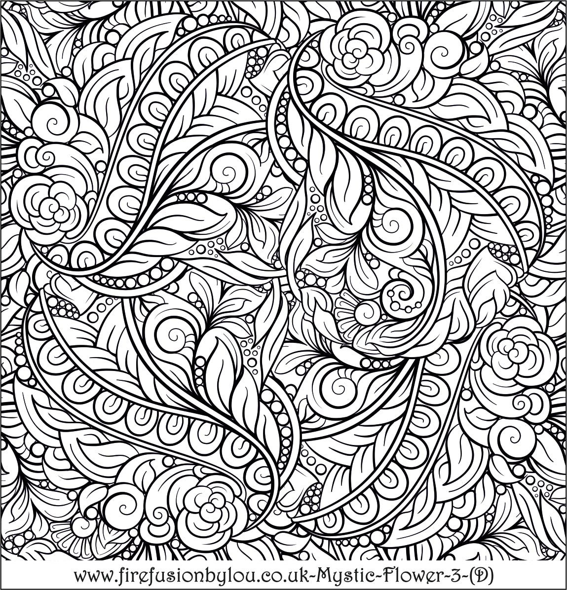 A debossed texture mat of mystic flowers. This picture shows the texture mat pattern in black and white for use on metal clay or polymer clay.