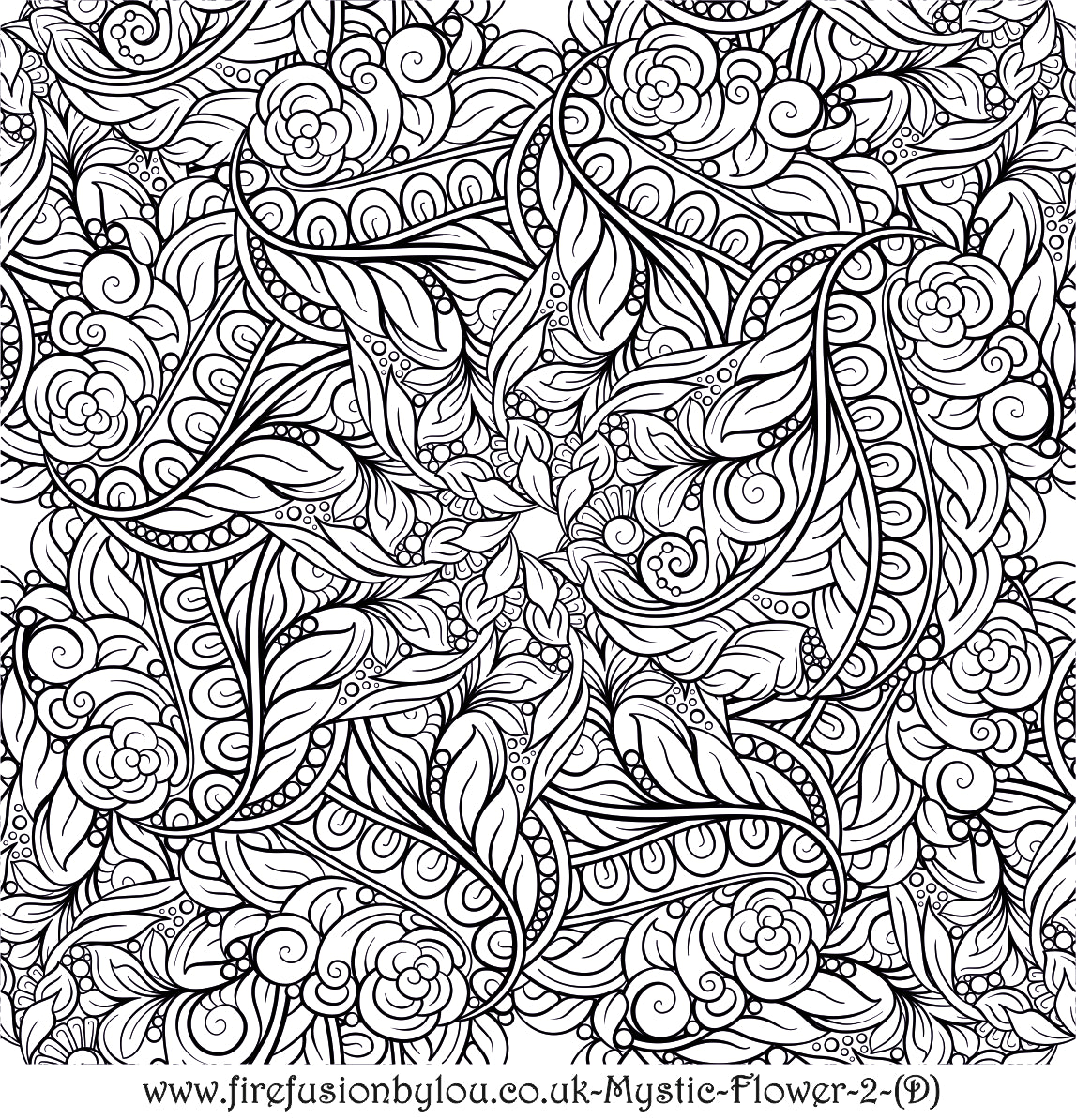 A debossed texture mat of mystic flowers. This picture shows the texture mat pattern in black and white for use on metal clay or polymer clay.