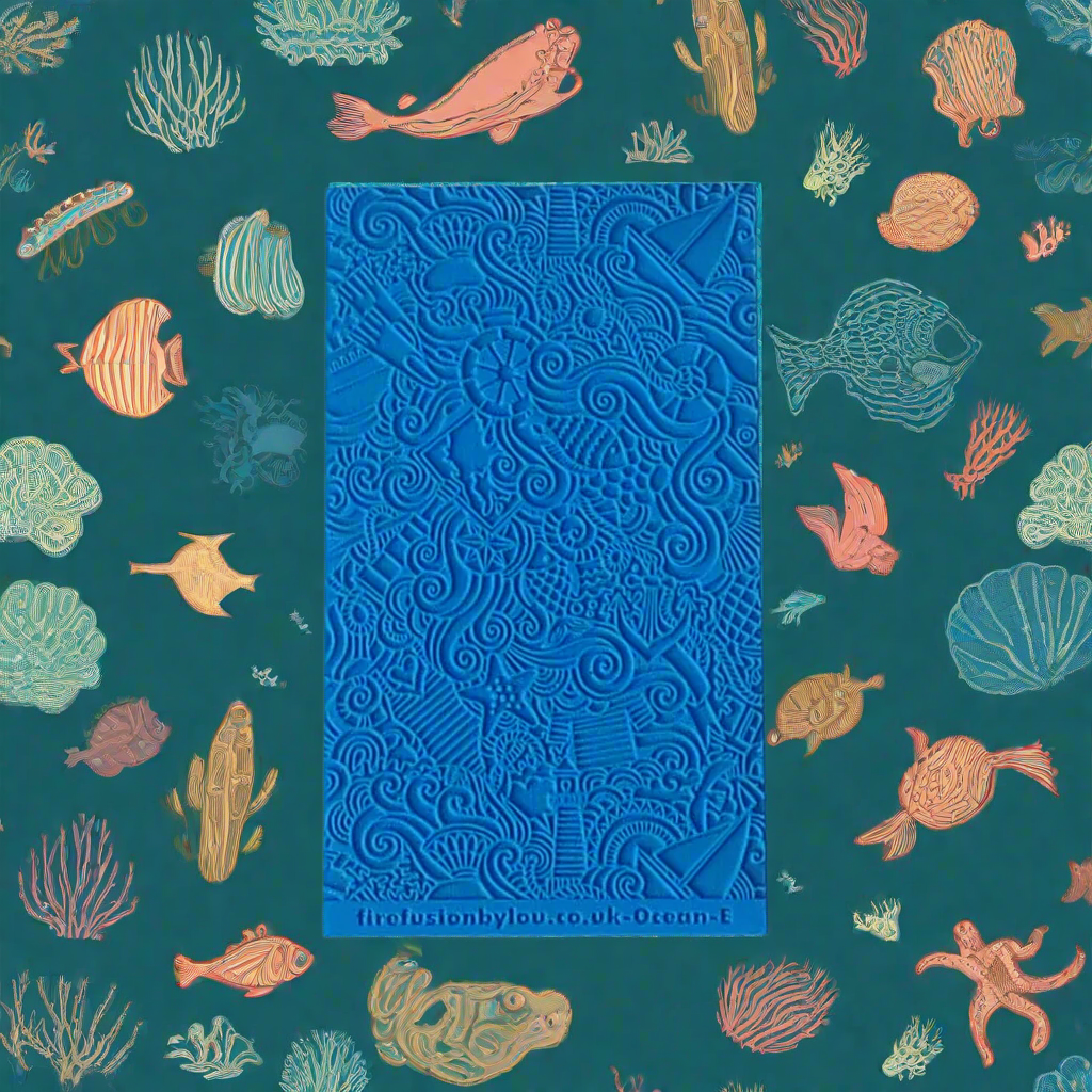 A texture tile embossed Sea & ocean scene. This texture tile repeat pattern is used with Art clay silver or other metal clay or