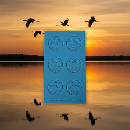 Blue texture mat with bird designs on a bird background