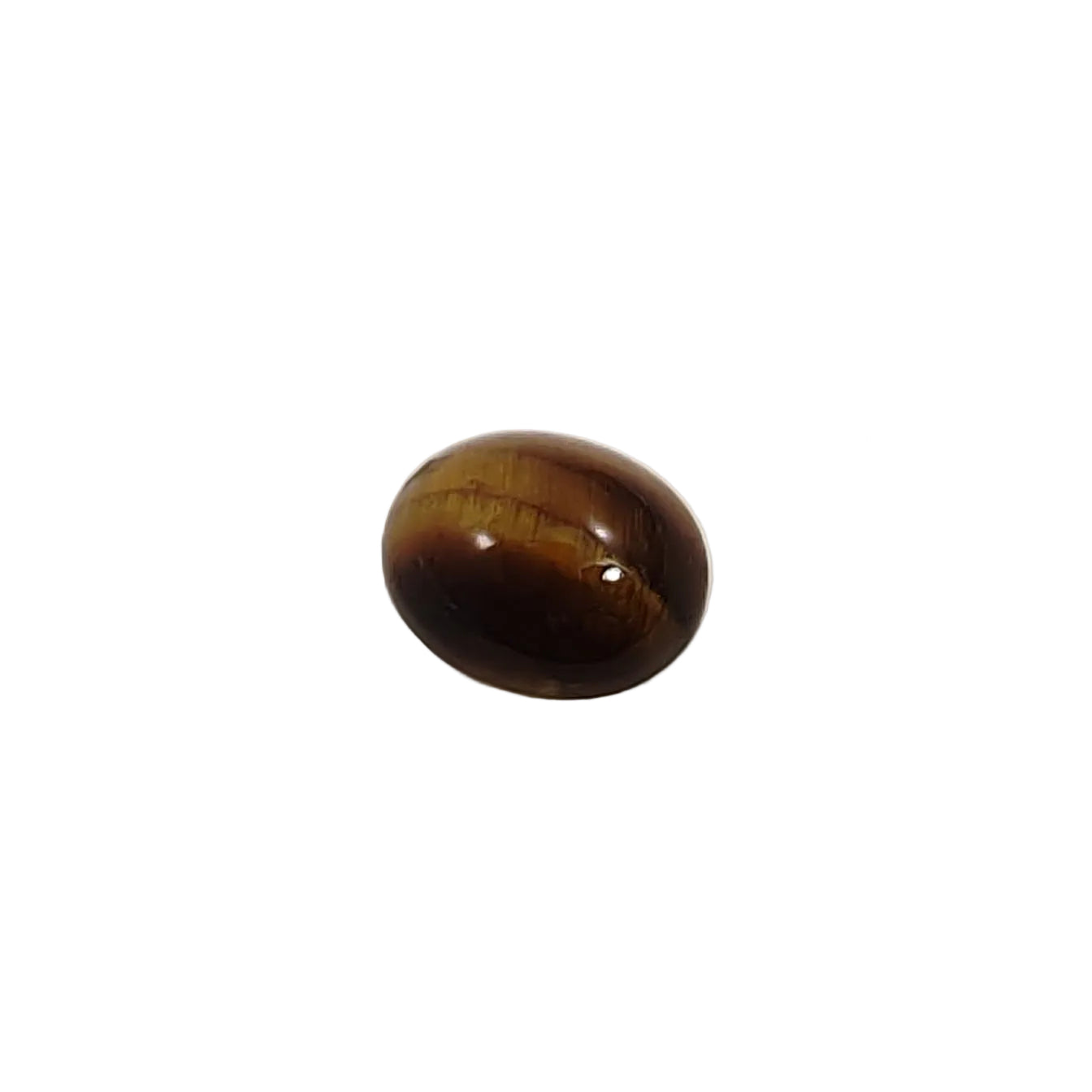 Brown oval gemstone on a white background