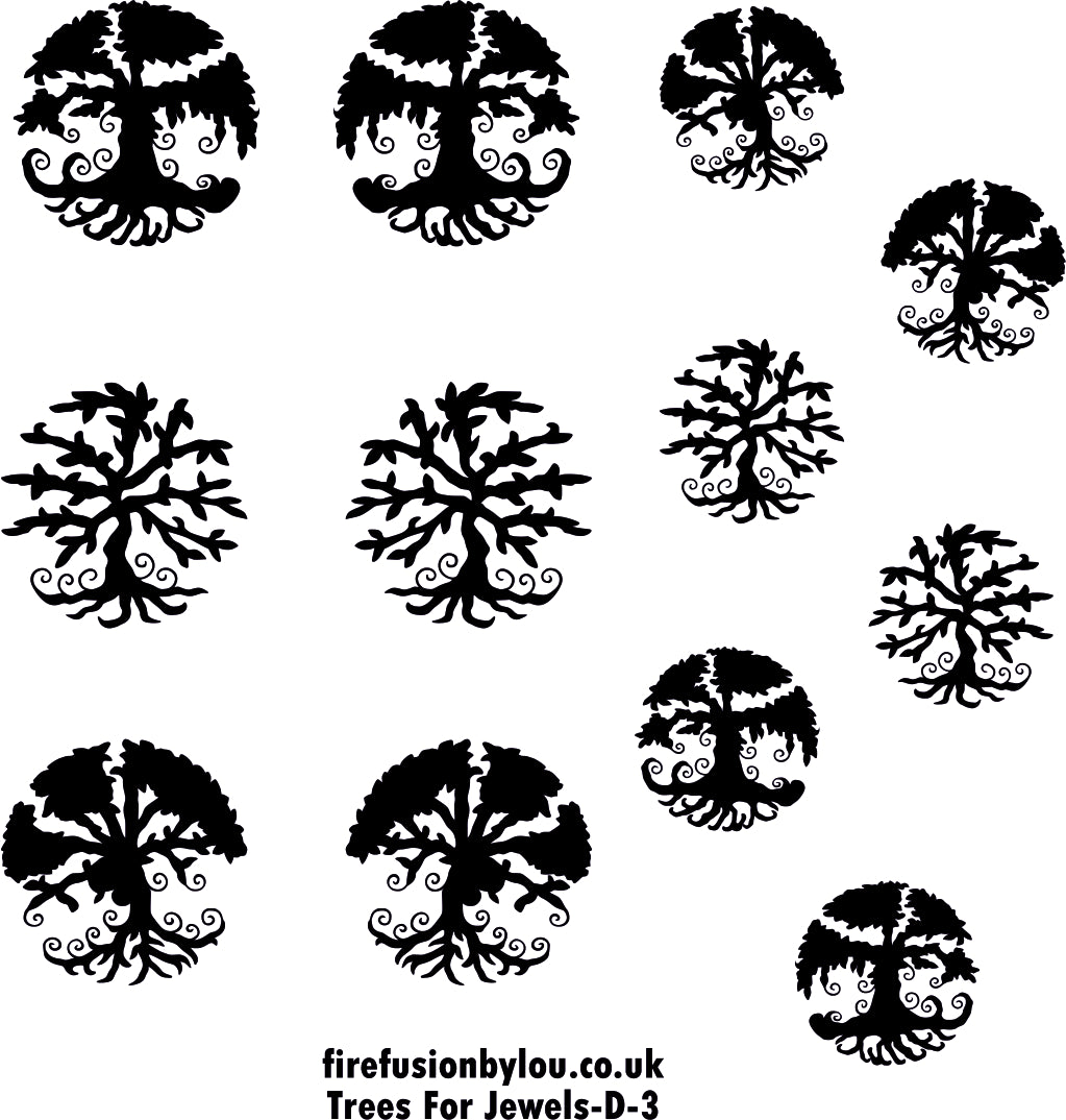 A debossed texture mat of trees in grey material. This picture shows the texture mat pattern in black and white for use on metal clay or polymer clay.