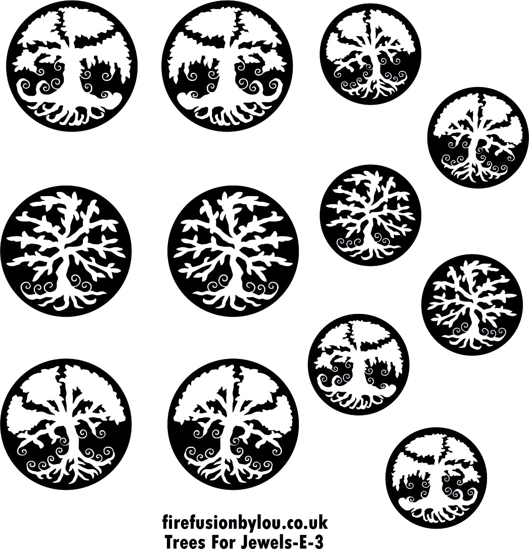 An embossed texture mat of trees in grey material. This picture shows the texture mat pattern in black and white for use on metal clay or polymer clay.