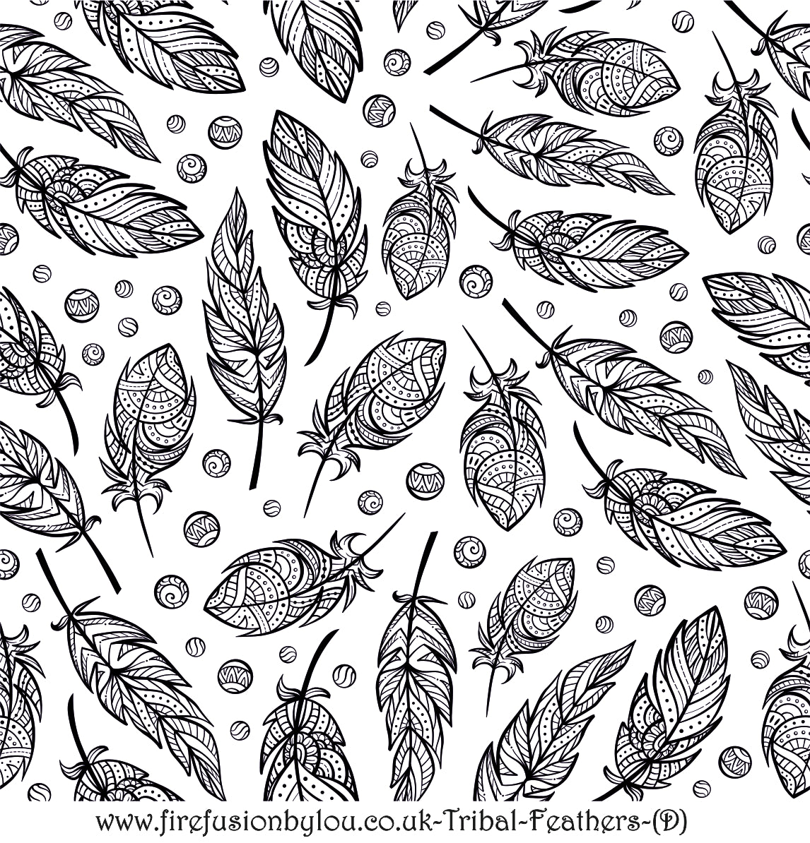 A tribal feather pattern debossed texture mat in grey material. This picture shows the texture mat pattern in black and white for use on metal clay or polymer clay.