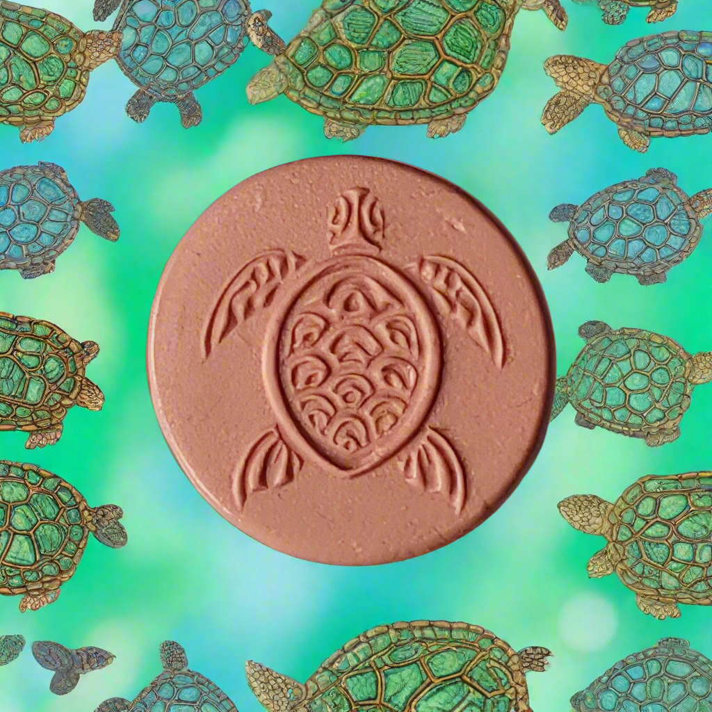 Turtle embossed in silly putty Using a debossed texture mat. This will give you an idea of what it will look like on metal clay or polymer clay.