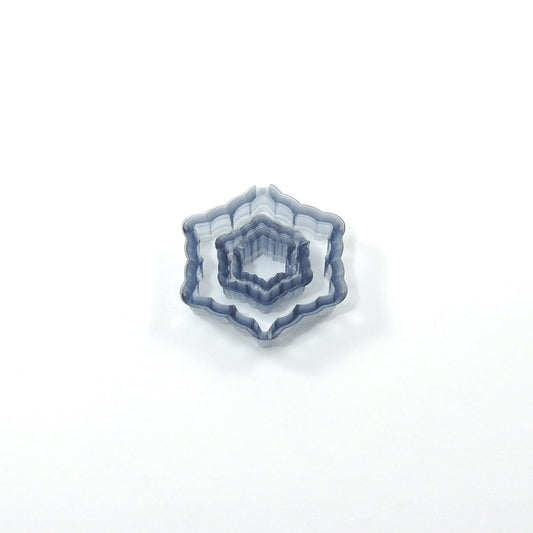 An intricate mandala design featuring three cutters in different sizes arranged concentrically.