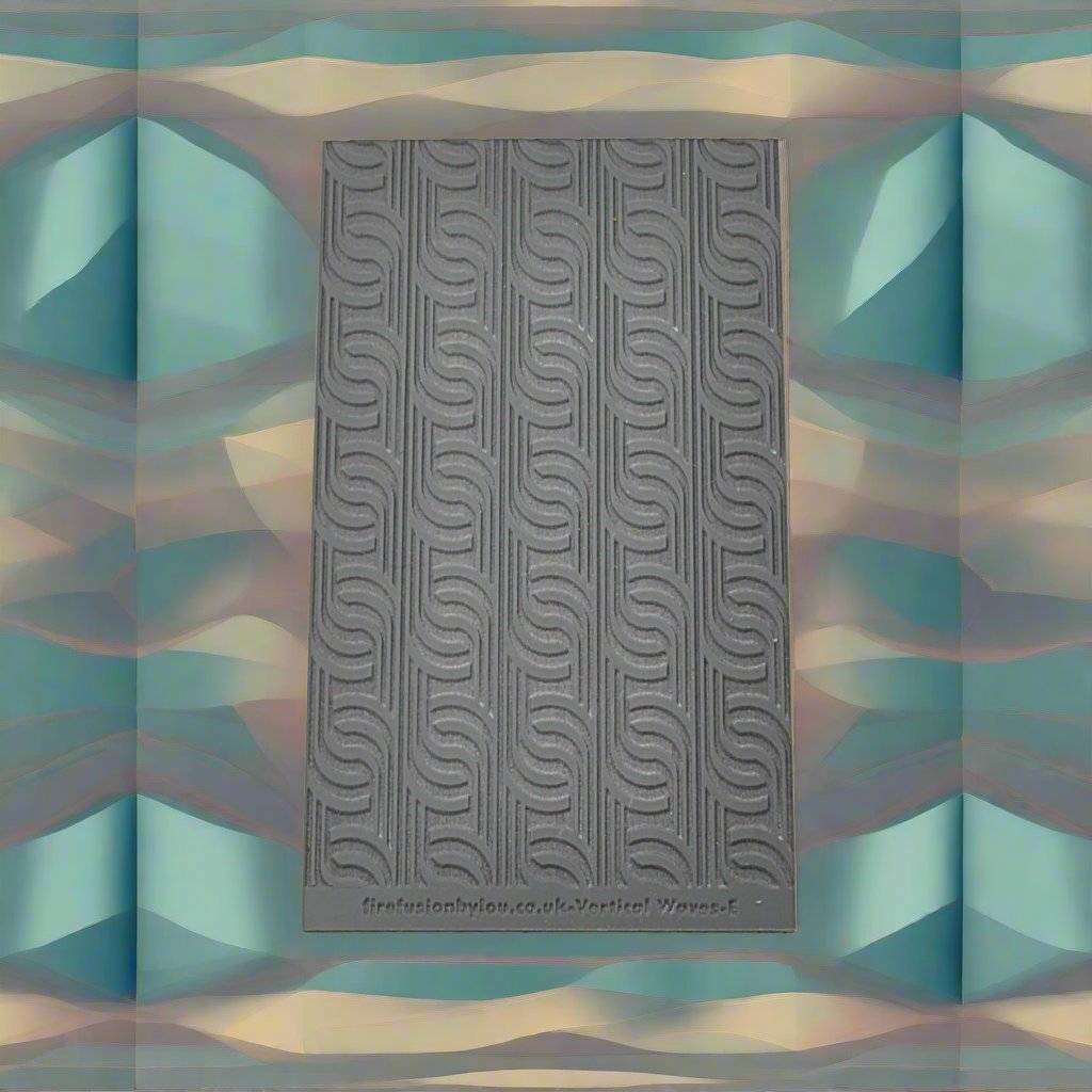 vertical waves embossed texture mat in grey material. The texture mat pattern will give a debossed effect on metal clay or polymer clay.