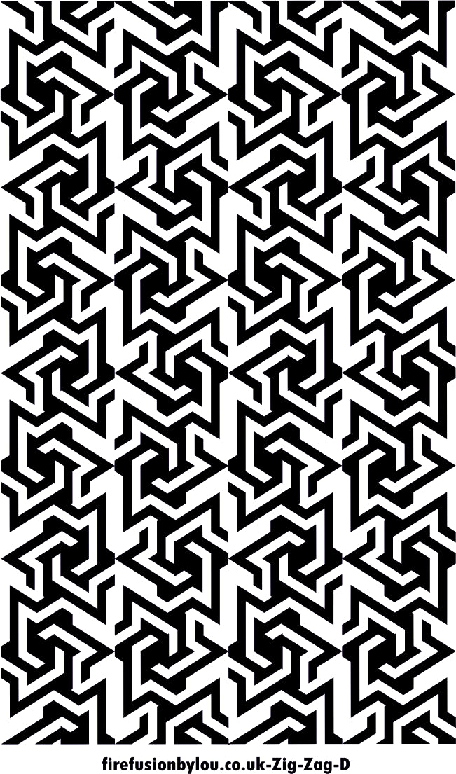 A debossed geometric texture mat. This picture shows the texture mat pattern in black and white for use on metal clay or polymer clay.