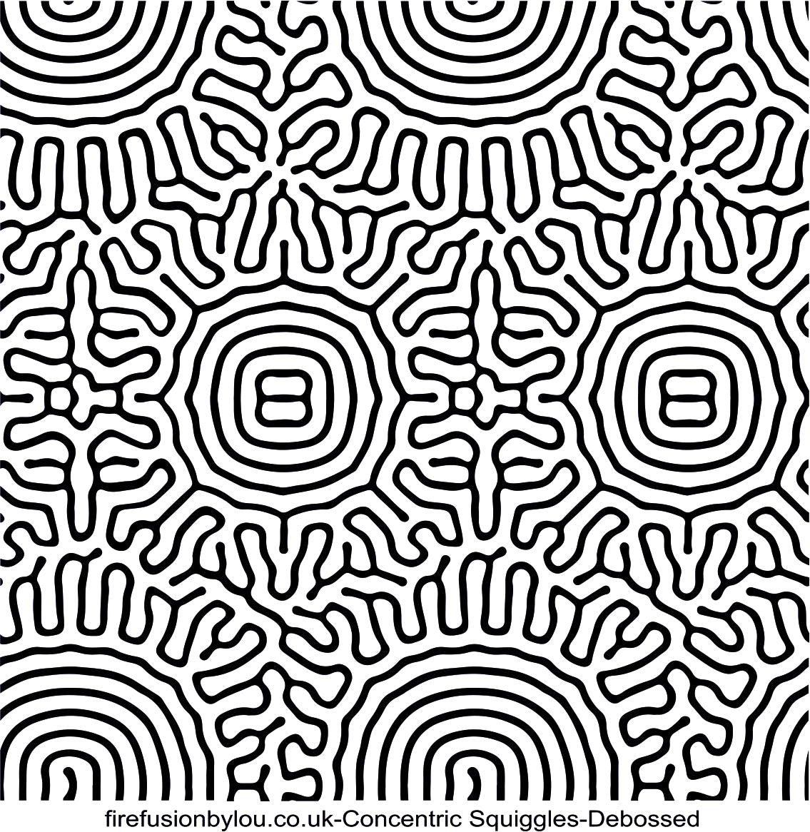 A pattern debossed texture mat in grey material. This picture shows the texture mat pattern in black and white for use on metal clay or polymer clay.