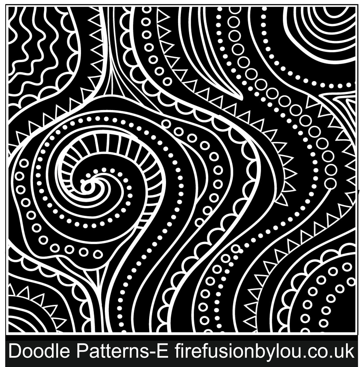 A pattern embossed texture mat in grey material. This picture shows the texture mat pattern in black and white for use on metal clay or polymer clay.