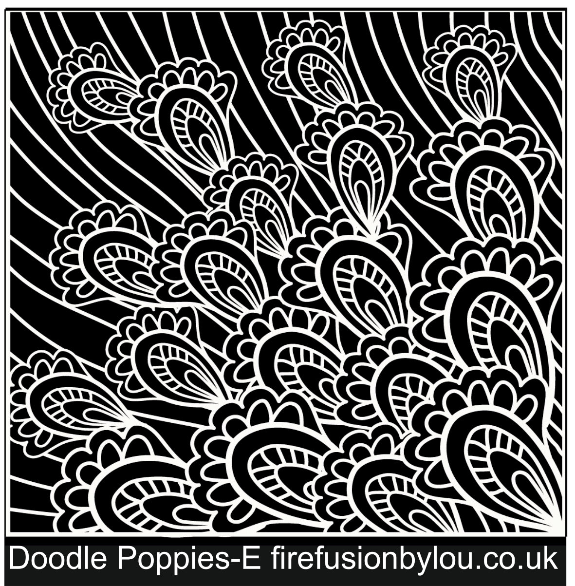 A pattern embossed texture mat in grey material. This picture shows the texture mat pattern in black and white for use on metal clay or polymer clay.