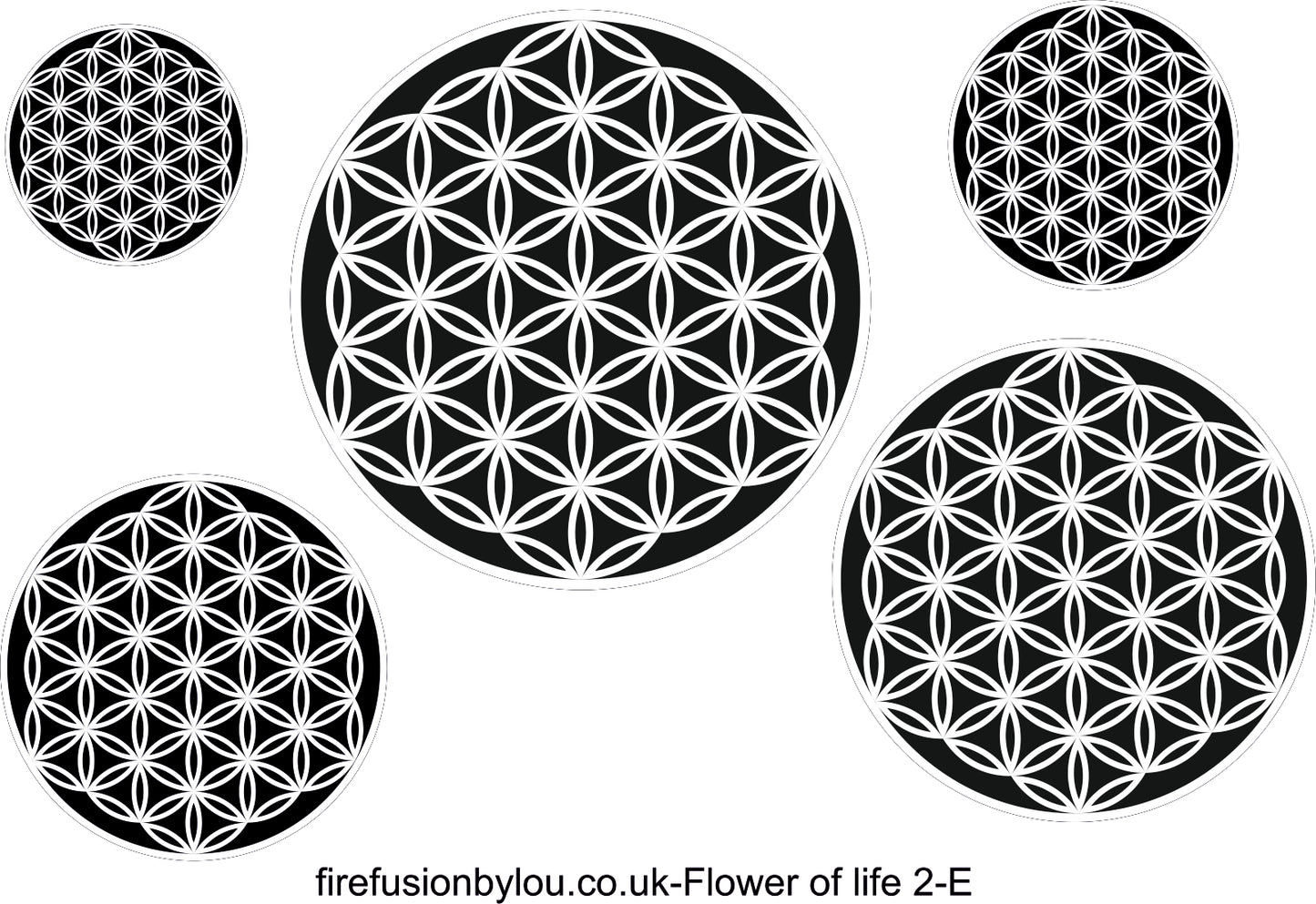 A embossed flower of life texture mat. This picture shows the texture mat pattern in black and white for use on metal clay or polymer clay.