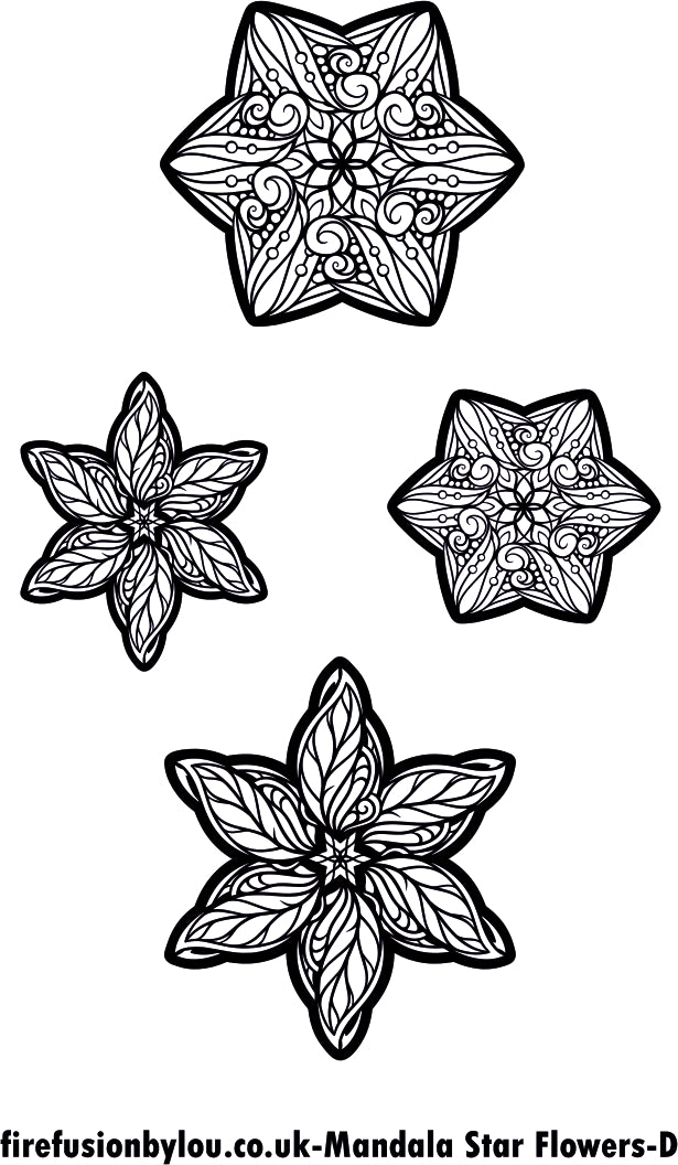 A debossed texture mat of star flowers. This picture shows the texture mat pattern in black and white for use on metal clay or polymer clay.