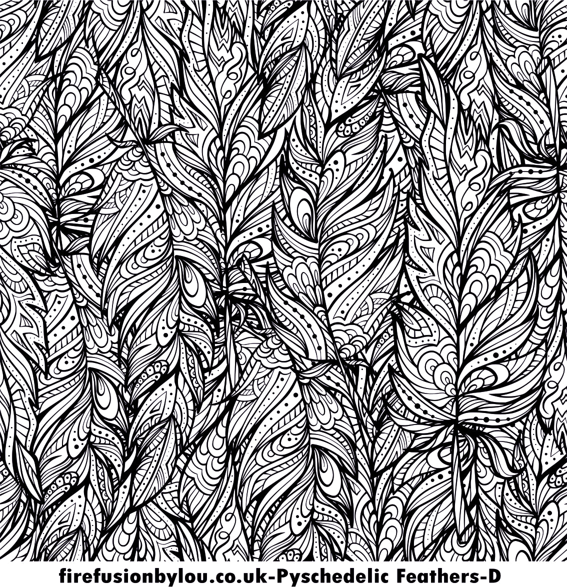 A psychedelic feather pattern debossed texture mat in grey material. This picture shows the texture mat pattern in black and white for use on metal clay or polymer clay.